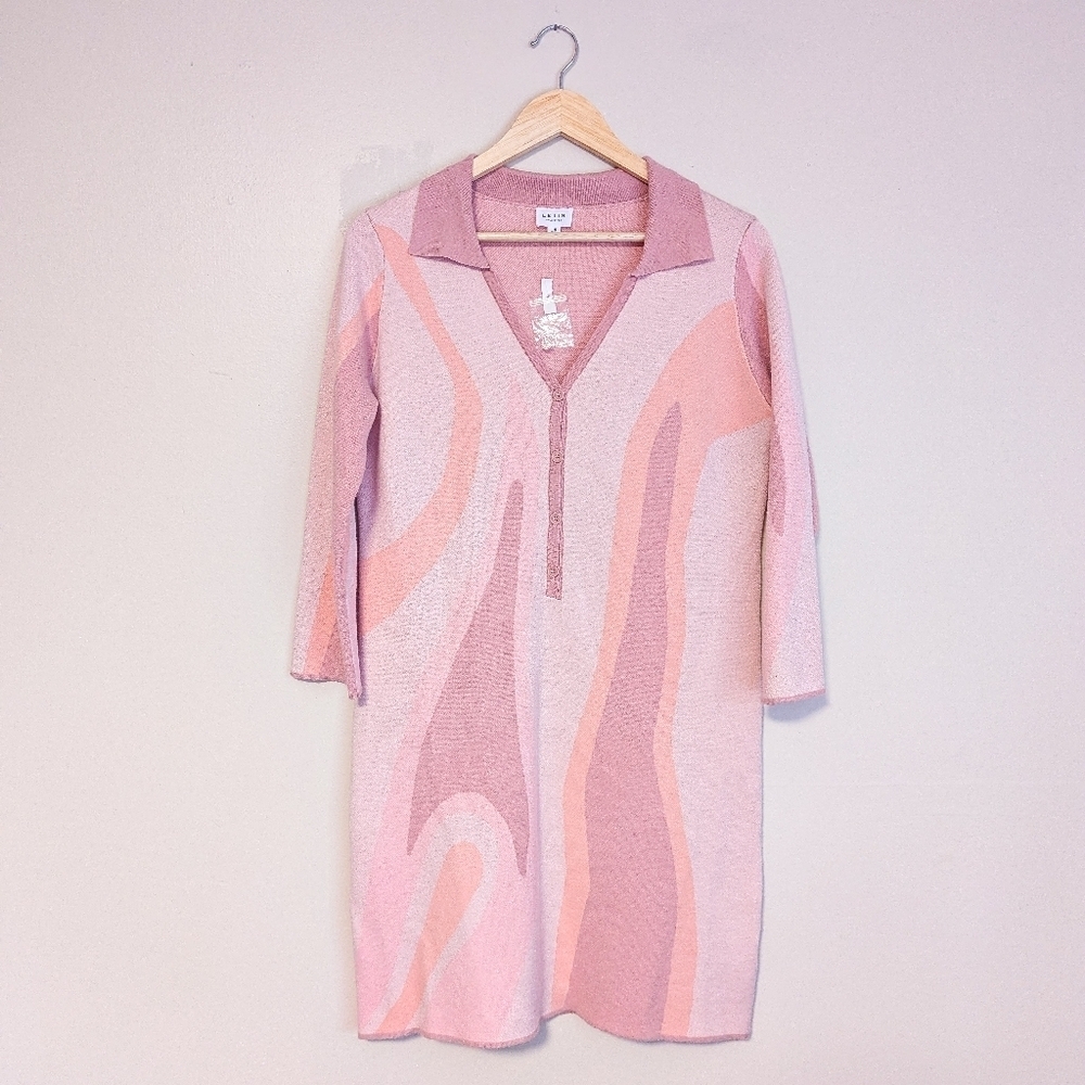 Le Lis Pink Marbled Sweater Dress